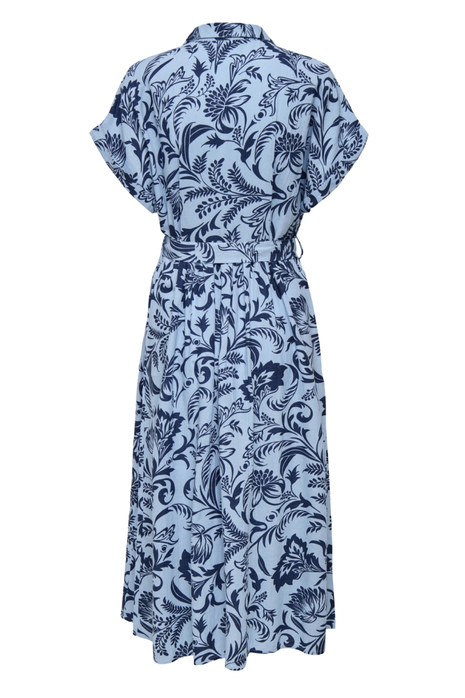 ONLJAKIRI LINEN SS MIDI SHIRT DRESS 15357784 Cerulean/NOOS GRAPH